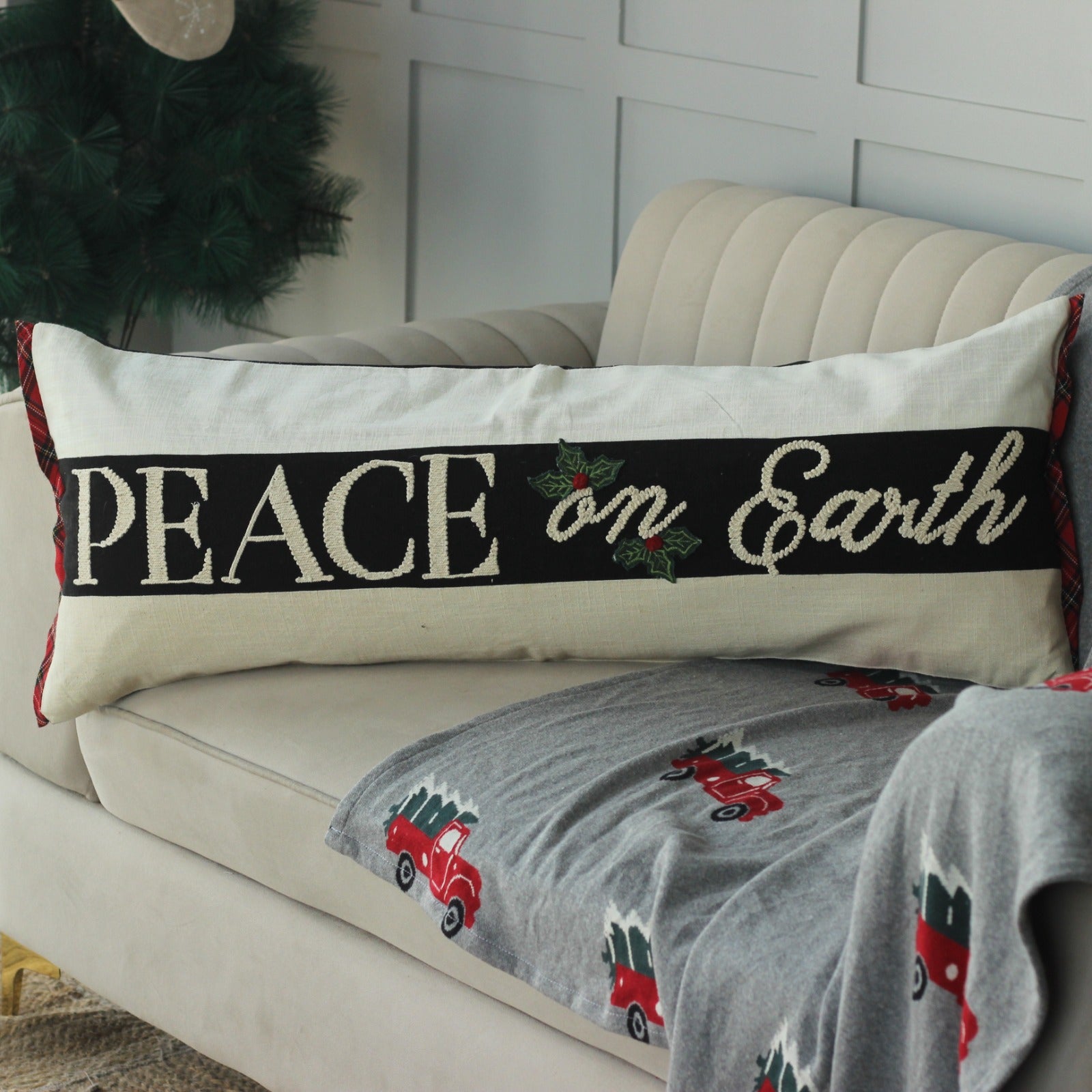 Embroidered CHRISTMAS LUMBAR COVERS