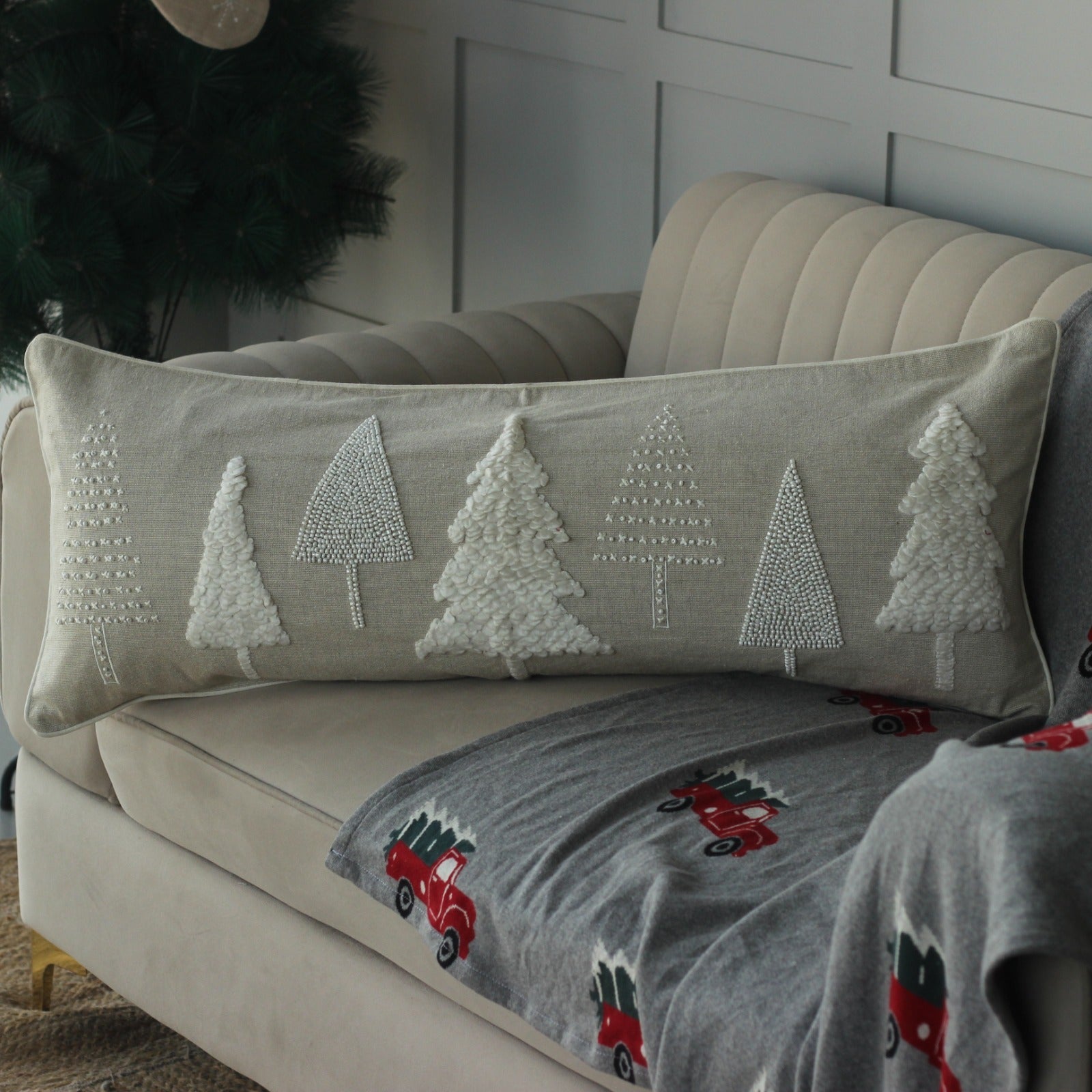 Embroidered CHRISTMAS LUMBAR COVERS