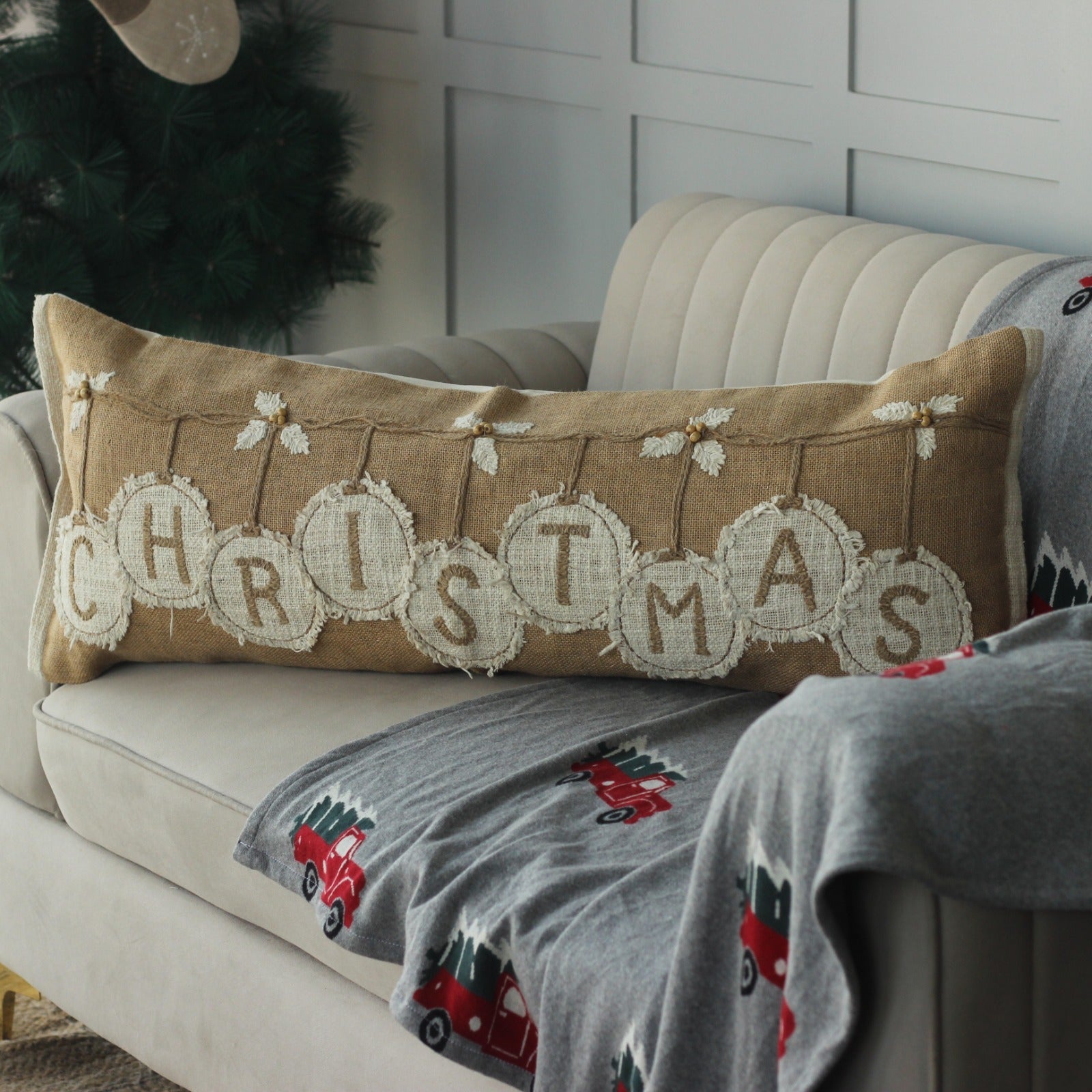 Embroidered CHRISTMAS LUMBAR COVERS