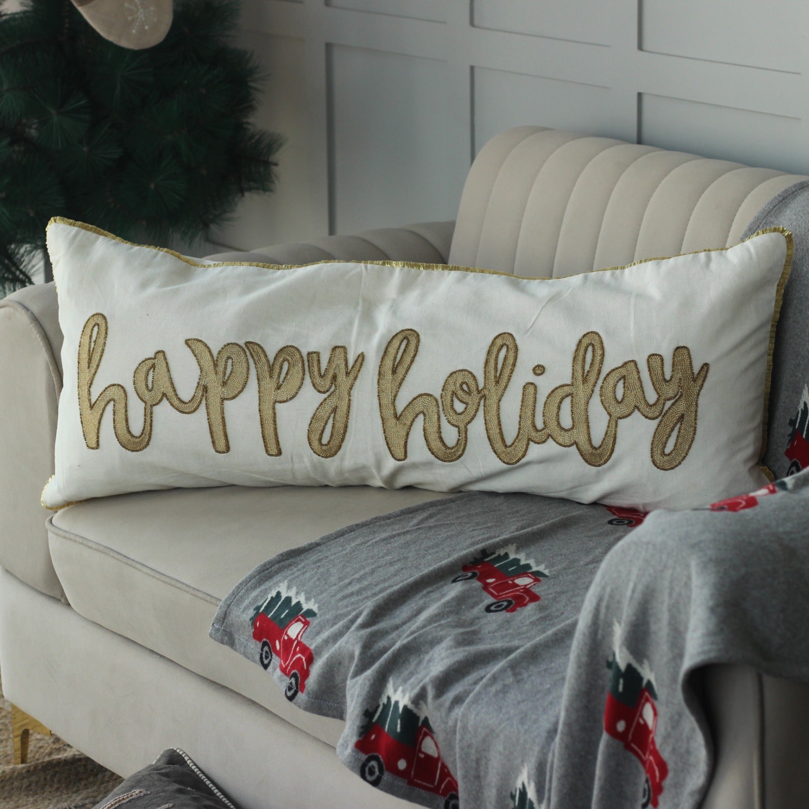 Embroidered CHRISTMAS LUMBAR COVERS