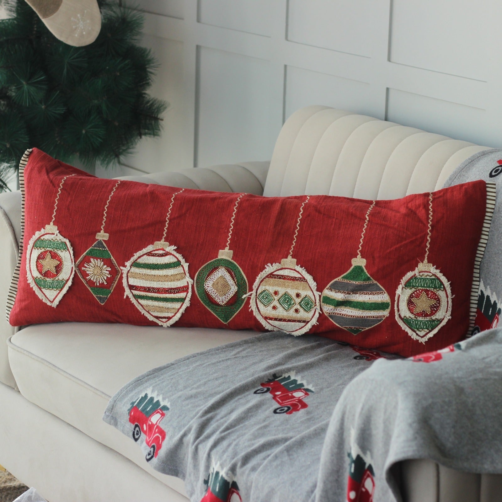 Embroidered CHRISTMAS LUMBAR COVERS