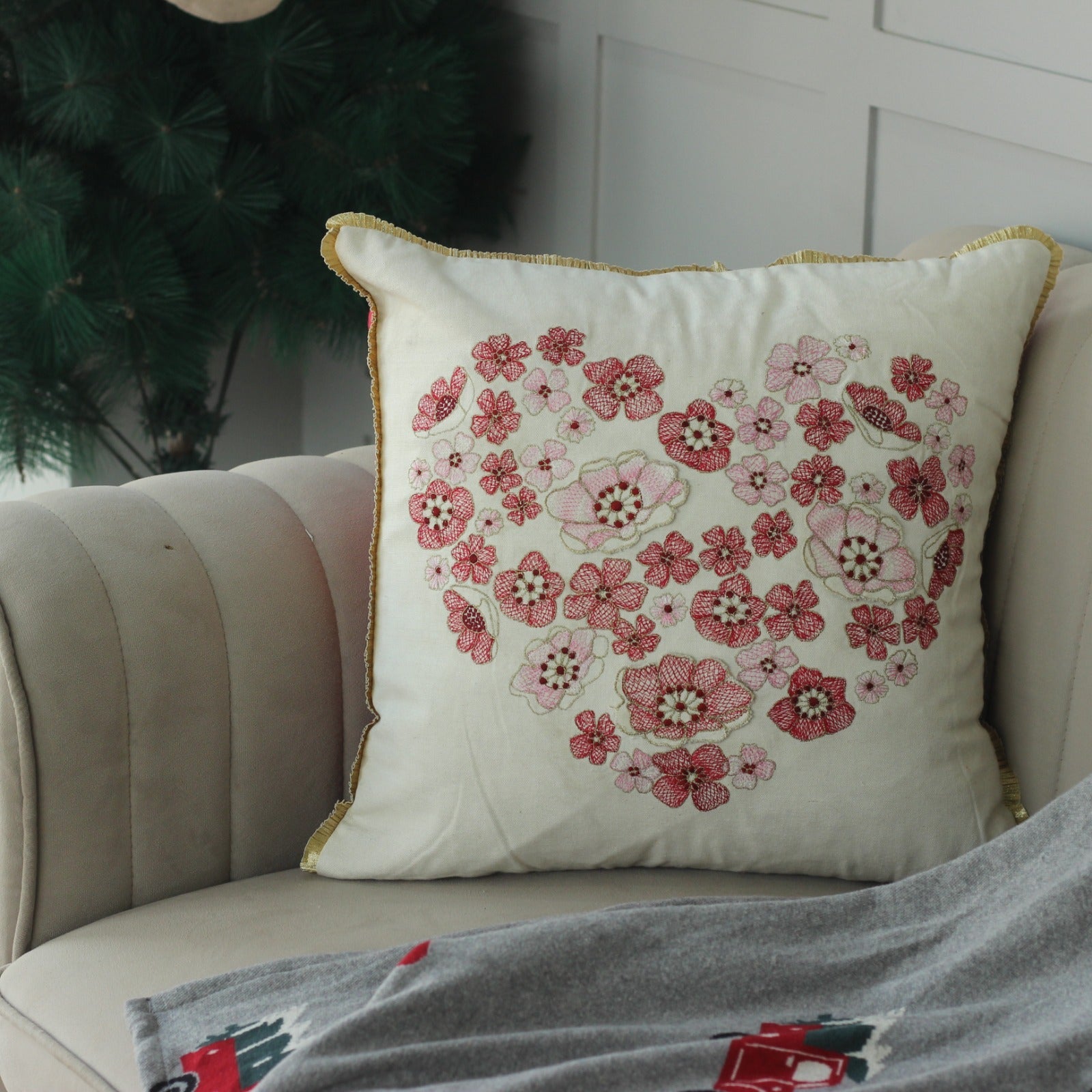 Embroidered CHRISTMAS CUSHION COVERS