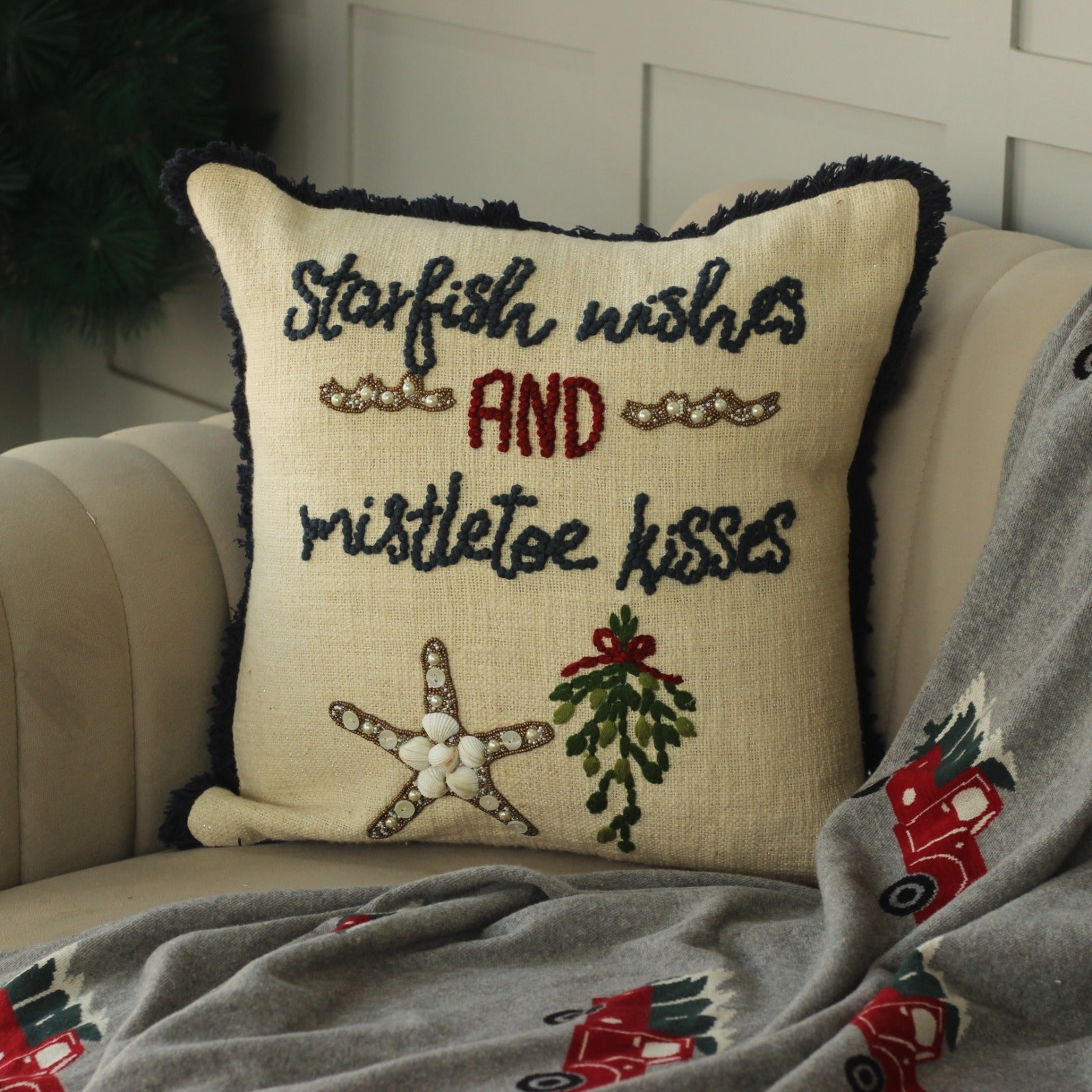 Embroidered CHRISTMAS CUSHION COVERS
