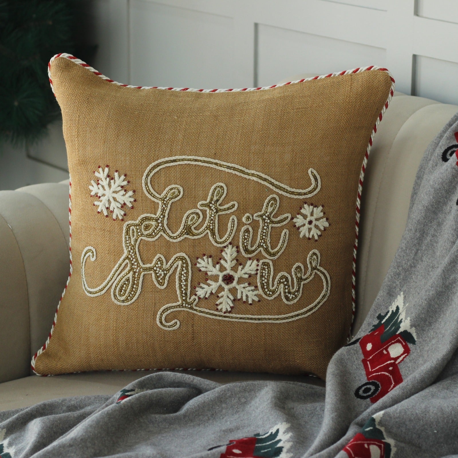 Embroidered CHRISTMAS CUSHION COVERS