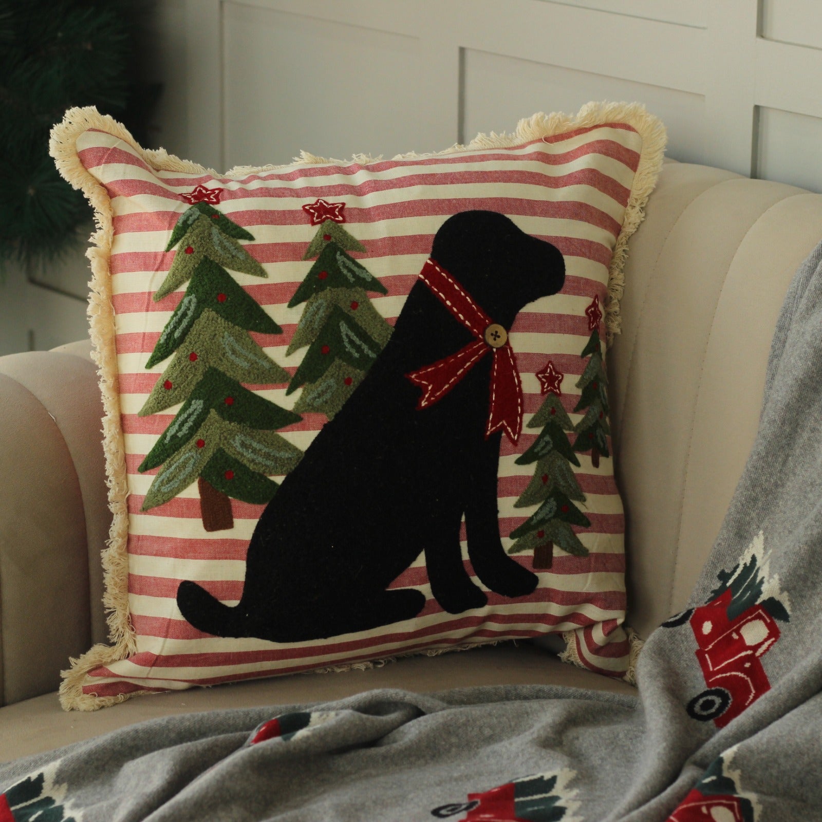 Embroidered CHRISTMAS CUSHION COVERS