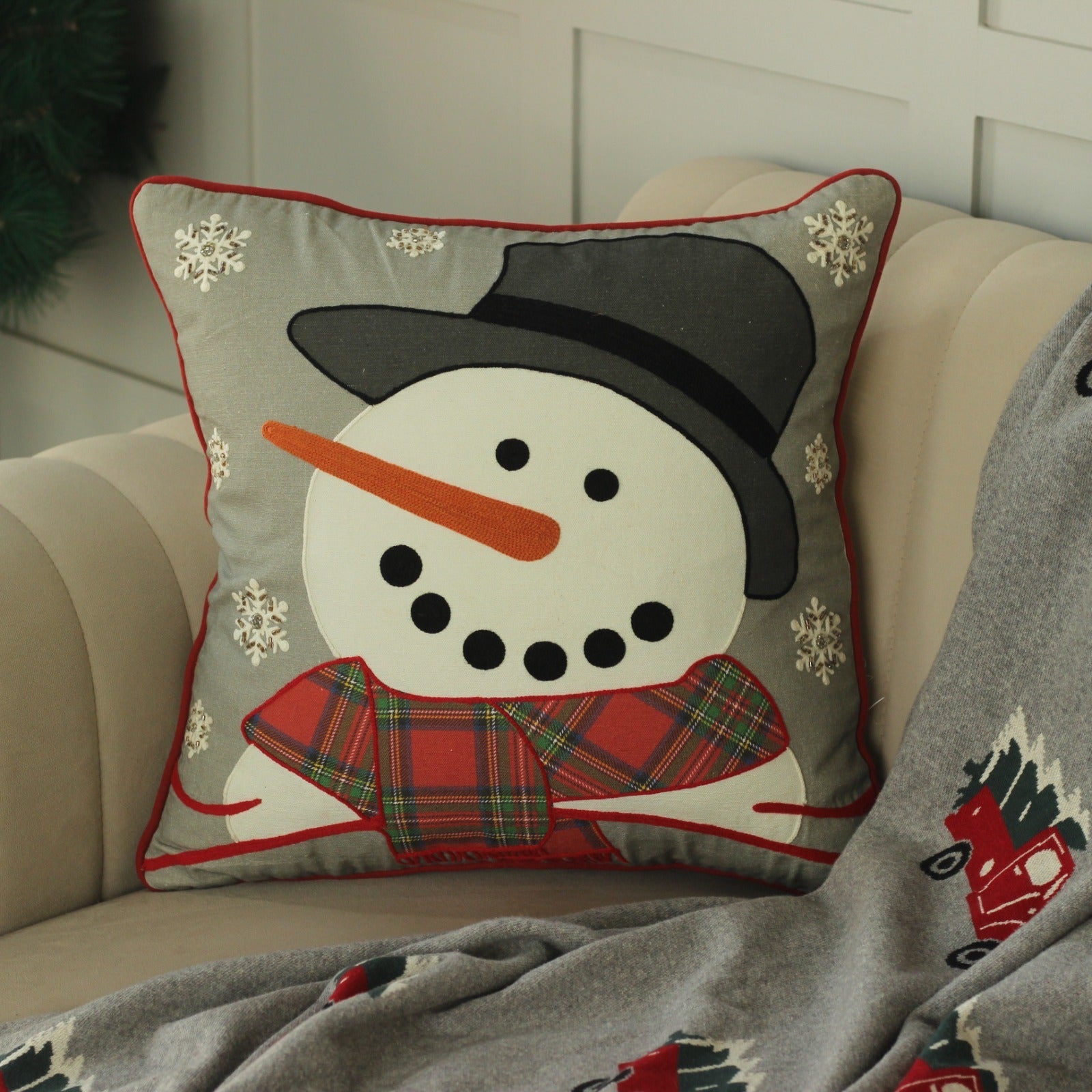 Embroidered CHRISTMAS CUSHION COVERS