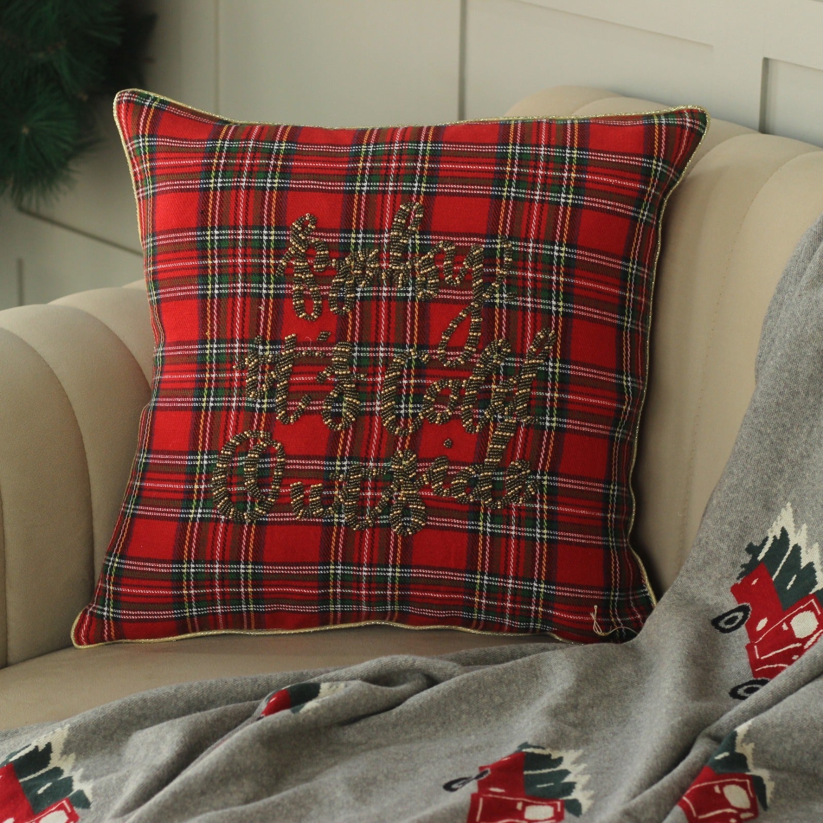 Embroidered CHRISTMAS CUSHION COVERS