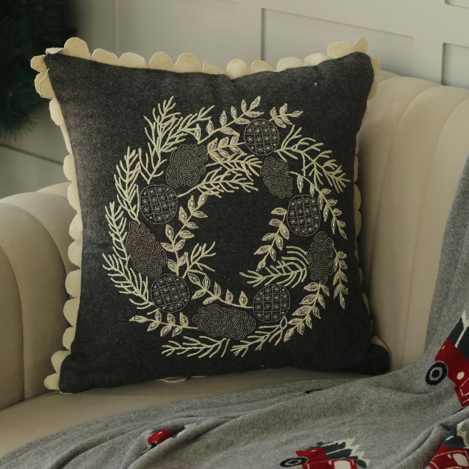 Embroidered CHRISTMAS CUSHION COVERS