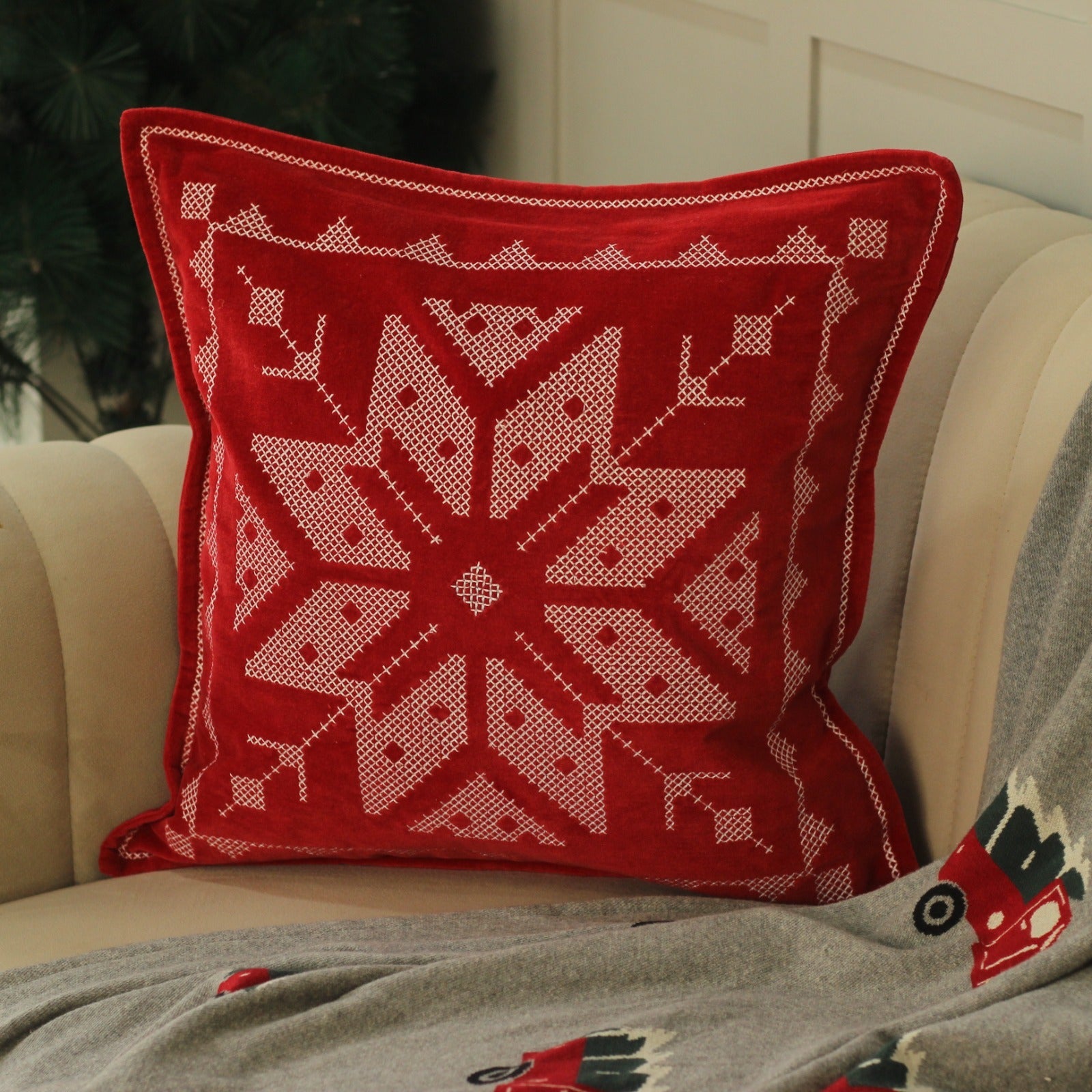 Embroidered CHRISTMAS CUSHION COVERS