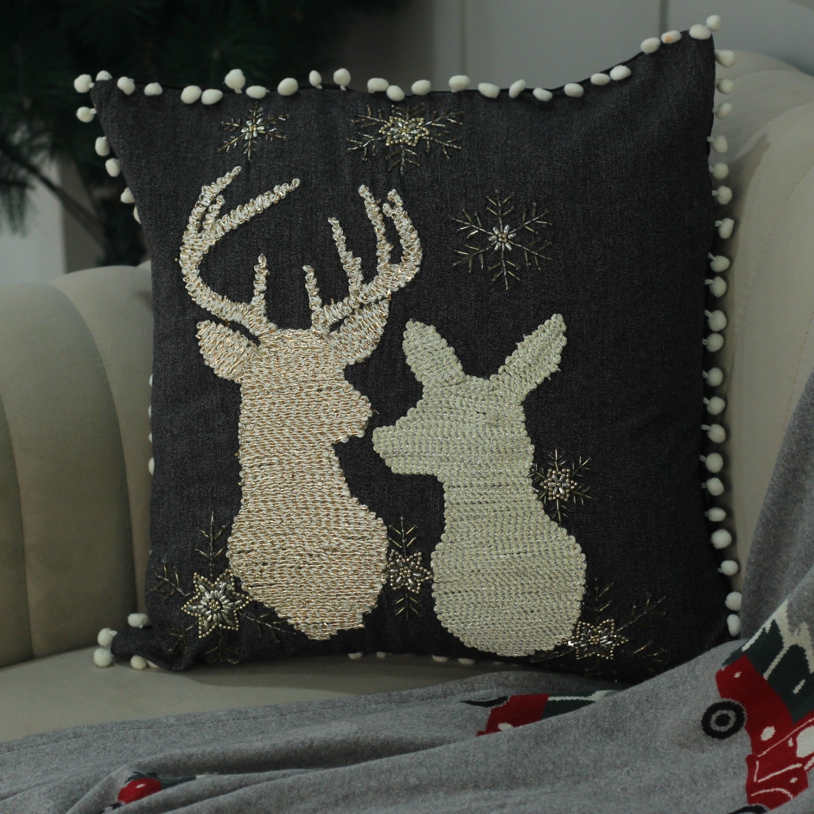 Embroidered CHRISTMAS CUSHION COVERS