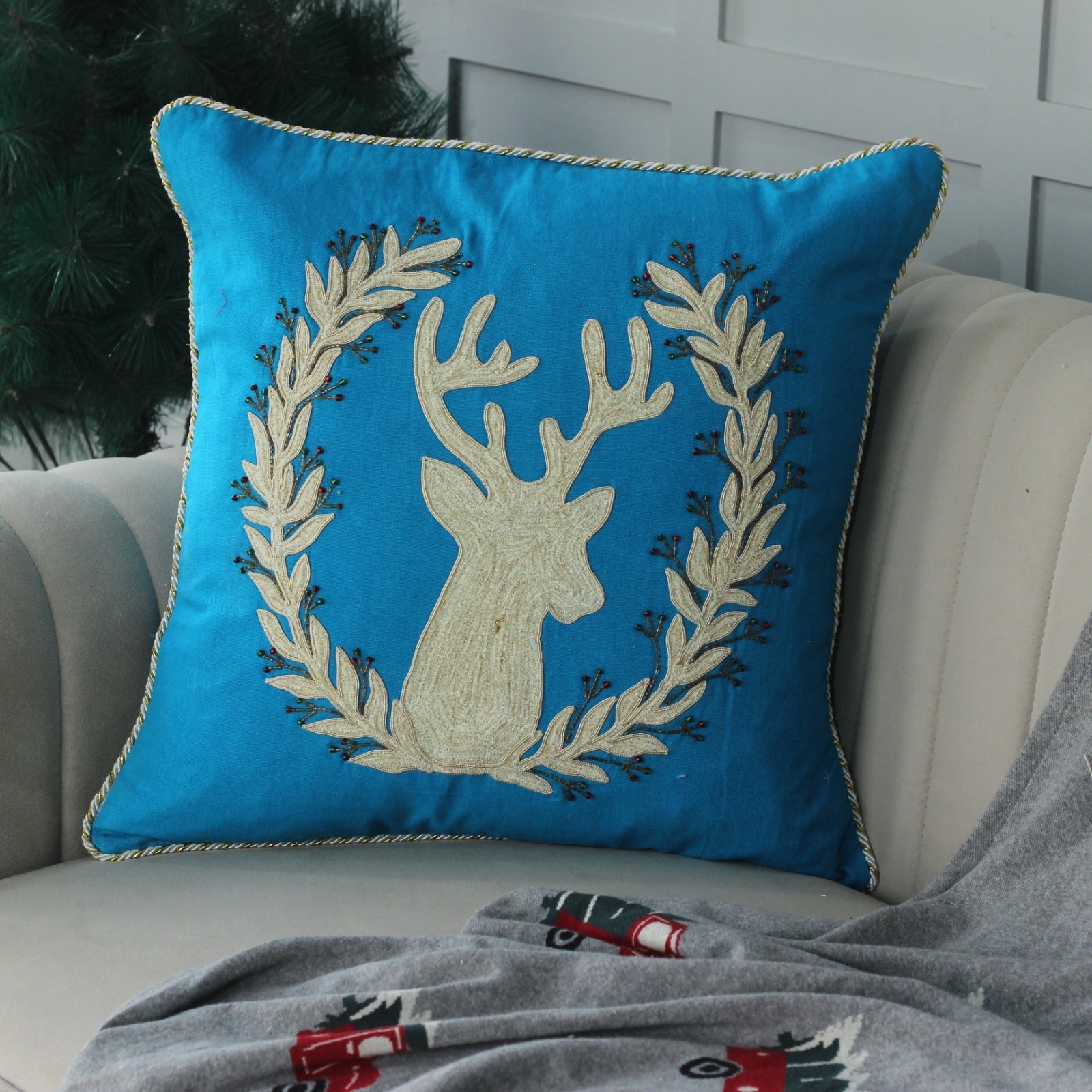 Embroidered Cushion Cover
