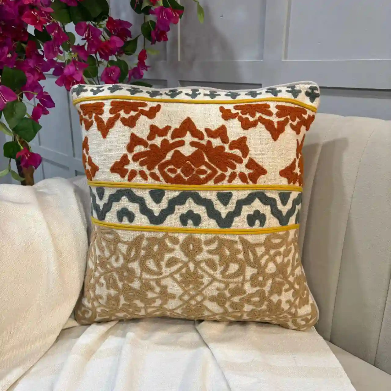 Embroidered Cushion Cover
