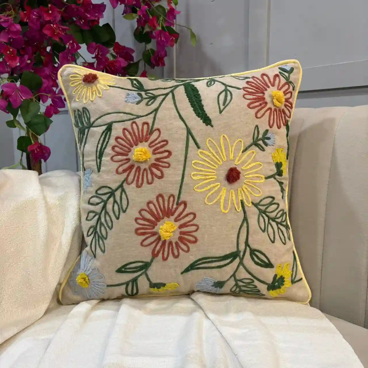 Embroidered Cushion Cover