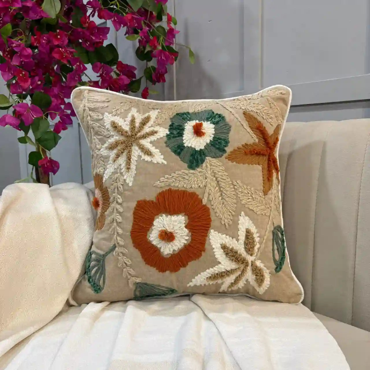 Embroidered Cushion Cover