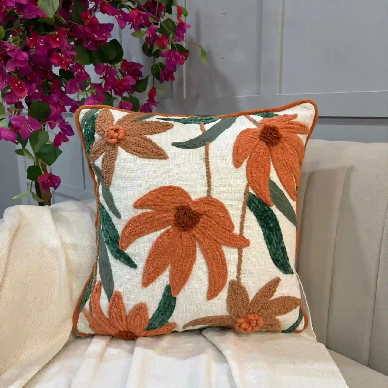 Embroidered Cushion Cover