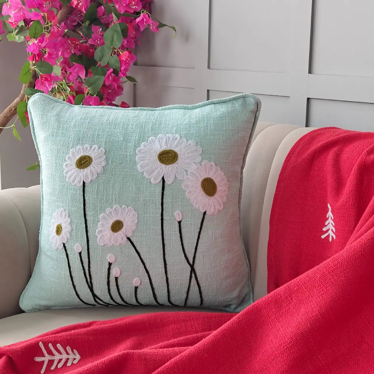 Embroidered Cushion Cover