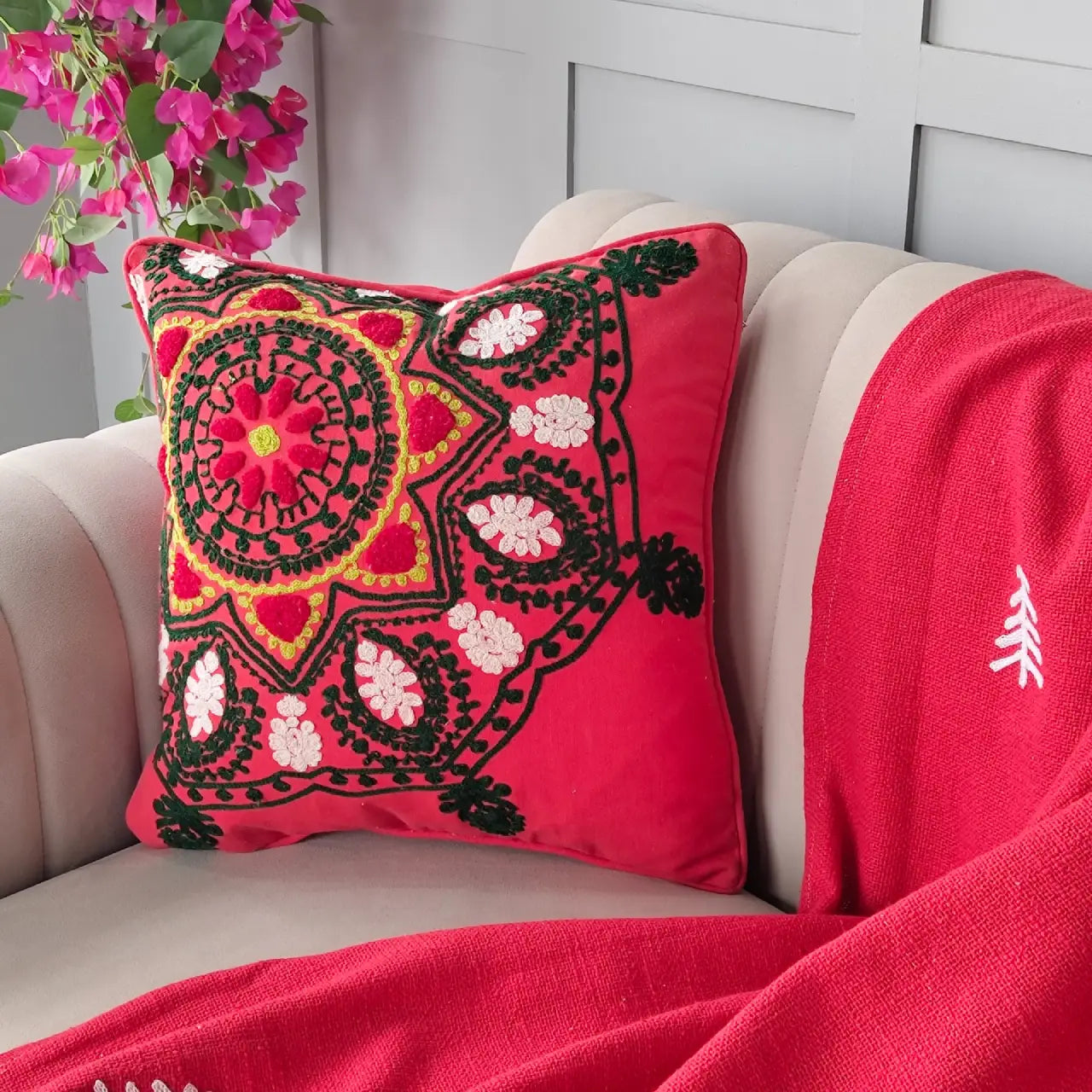 Embroidered Cushion Cover