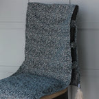 Deep Sea Flecked Dining Chair Cover with Tassels