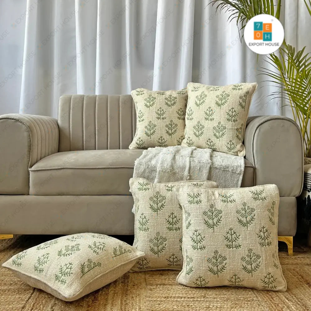 Export House Cotton Embroidered Cushion Cover -  Size:40cm X 40cm (16" X 16")