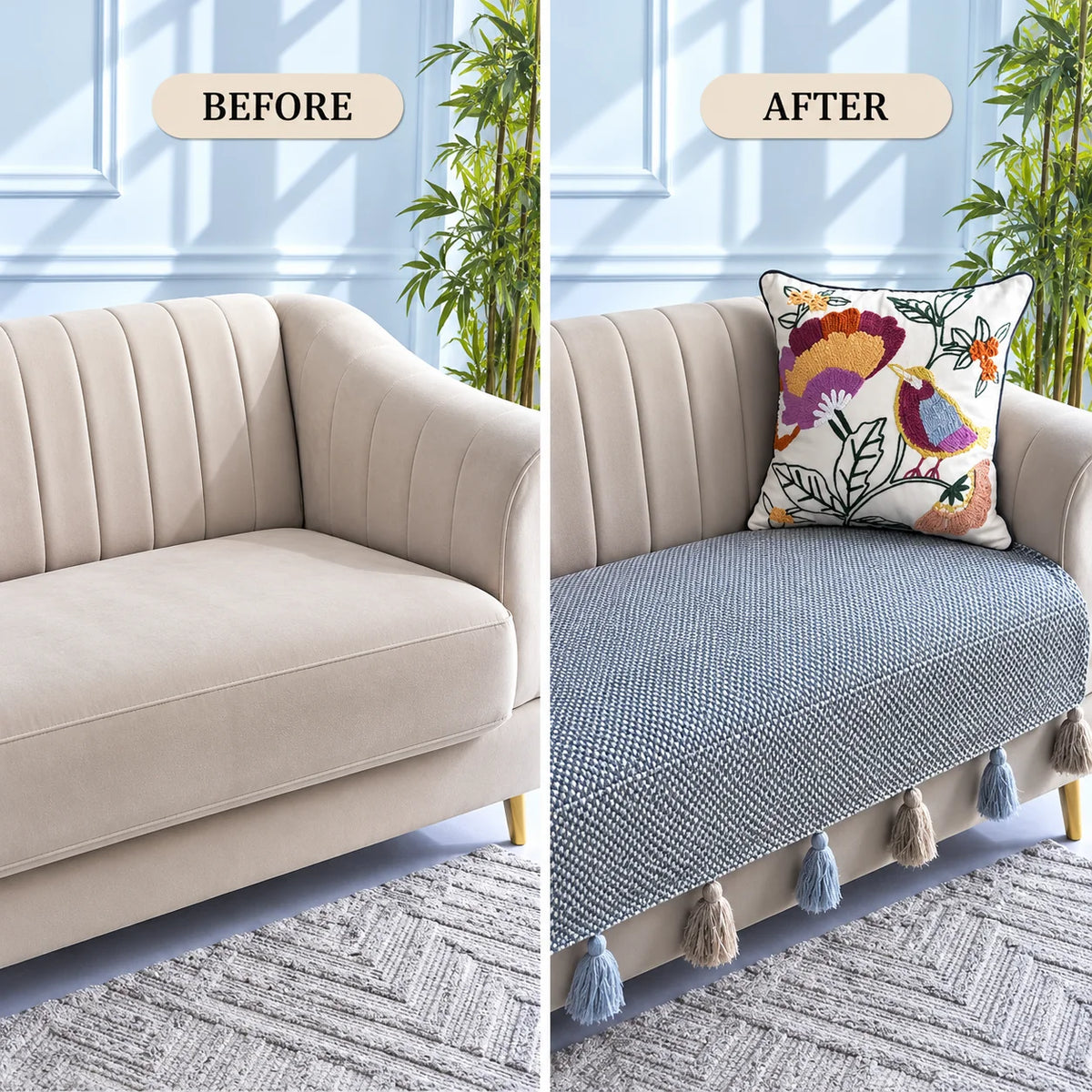Sofa Cover with tassels