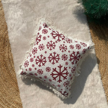 Christmas Themed Cotton Printed Cushion Cover, Size:40cm X 40cm (16" X 16")