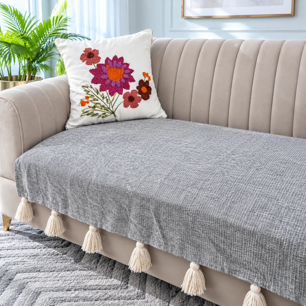 Sofa Cover with tassels