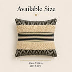 Shaggy Tufted Stripe Boho Pillow Cover, Zigzag Border, Woven Cotton