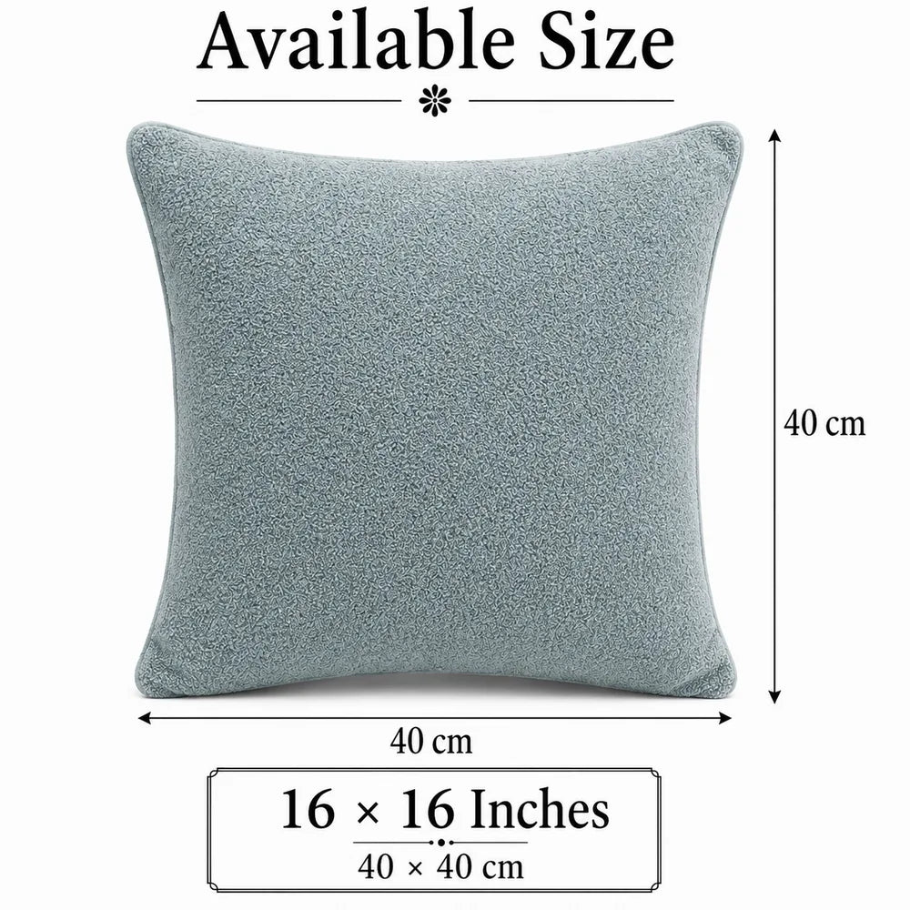 Solid Reversible Boucle Cushion Cover