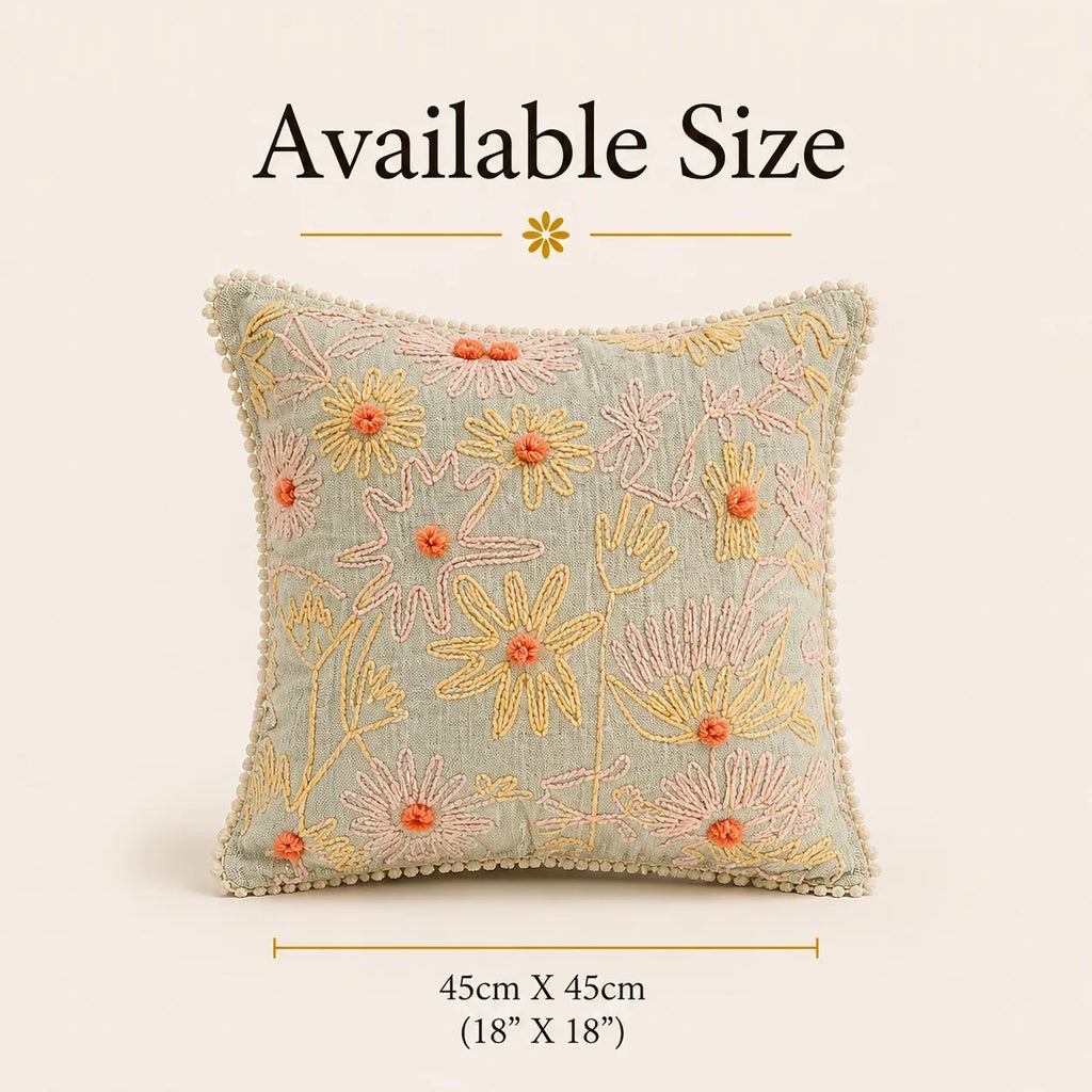 Peach pom pom Cushion Cover 45cm x 45cm (18" x 18")