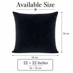 Midnight Luxe Cotton Cushion Cover â€“ Black, 22 Ã— 22 Inches