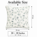 Willow Vine Floral Polycotton Cushion Cover â€“ Blue & Ivory, 20 Ã— 20 Inches