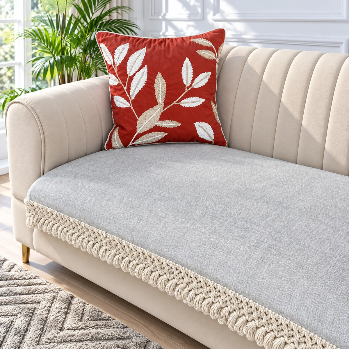 Sofa Cover with tassels