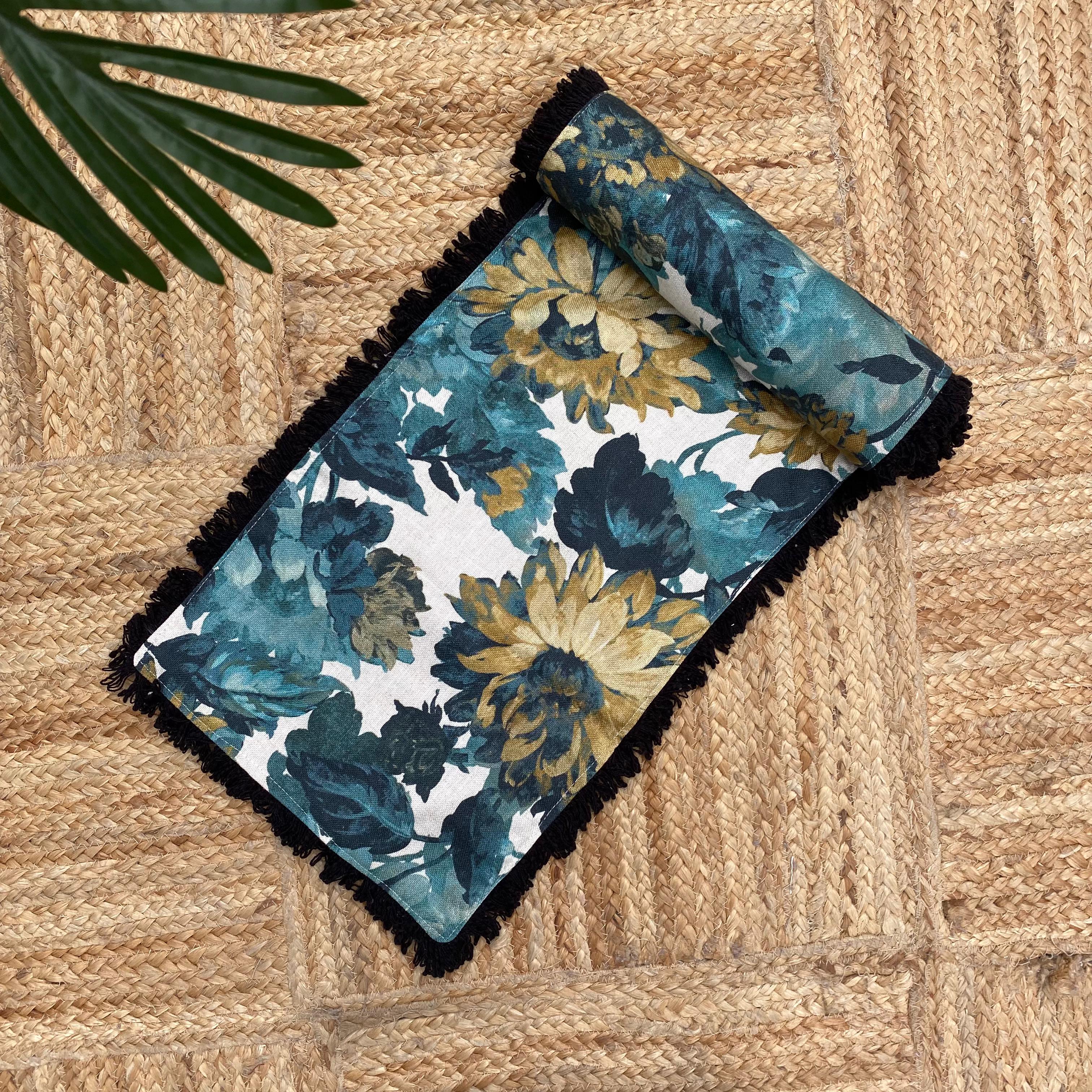 Cotton Printed Table Runner, Size:30cm x 182cm (12" x 72")