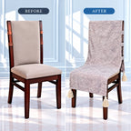 Pebble Grey Melange Chair Cover with Tassel