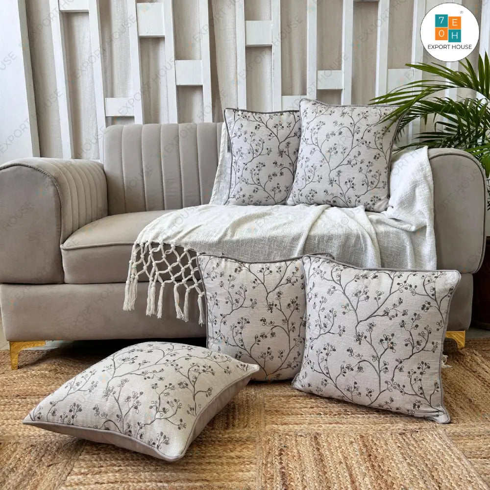 Export House Polyester Embroidered Cushion Cover -  Size:40cm X 40cm (16" X 16")