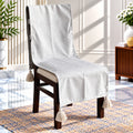 Snow Mist Slub Weave Chair Cover with Tassels
