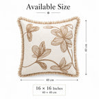 Ivory Garden Embroidery Cushion Cover