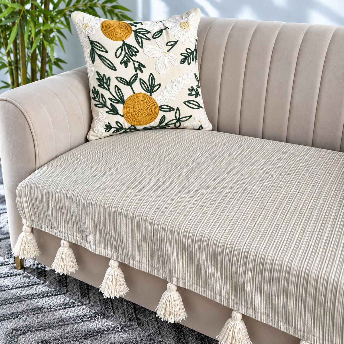 Sofa Cover with tassels