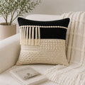 Braided noir fringe - Premium Cushion Cover