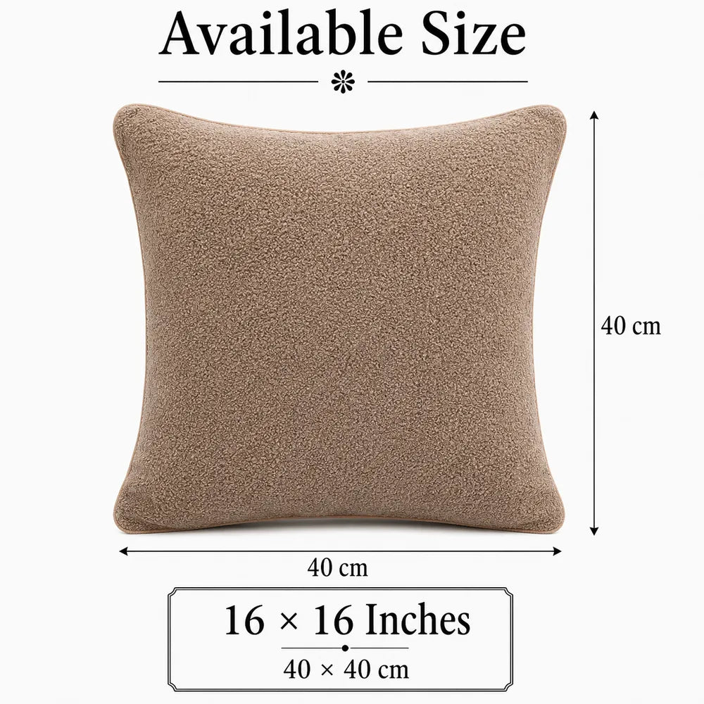 Solid Reversible Boucle Cushion Cover