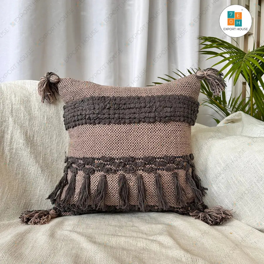 Export House Cotton Boho Cushion Cover -  Size:40cm X 40cm (16" X 16")
