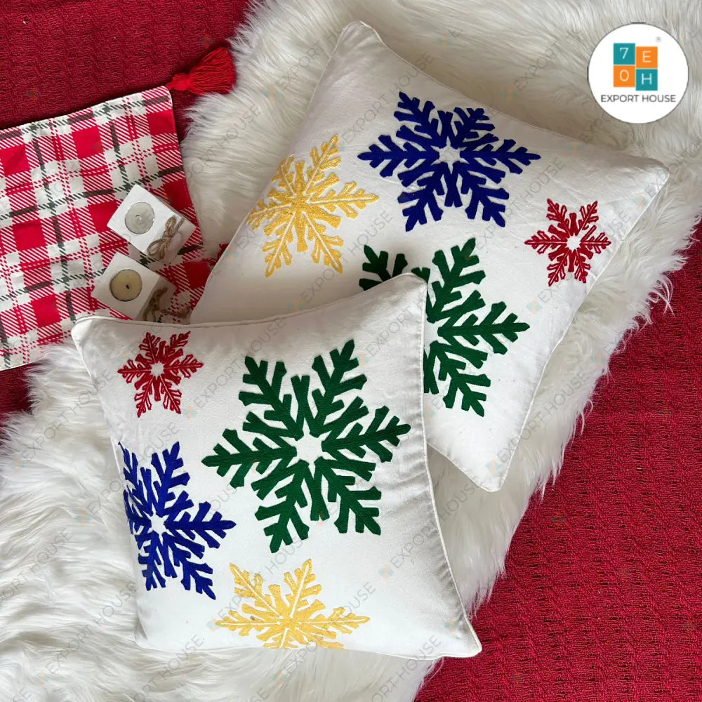 Christmas Multi snowflakes Cushion Cover