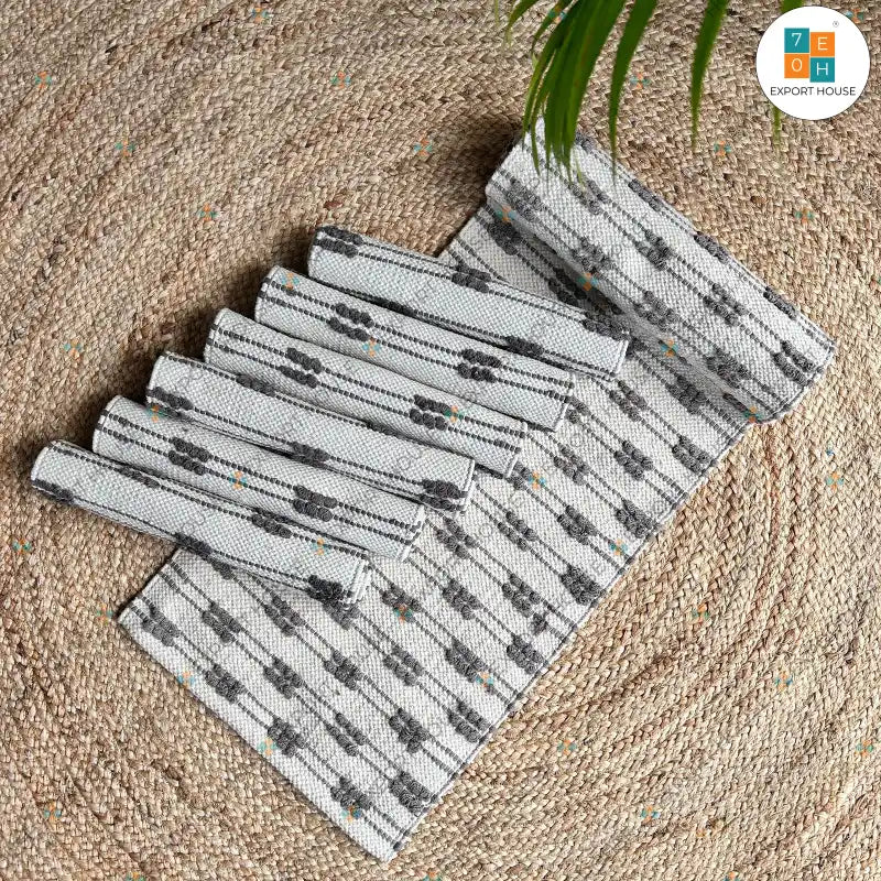 Cotton Boho Table Runner with Mats, Size:30cm x 182cm (12" x 72")
