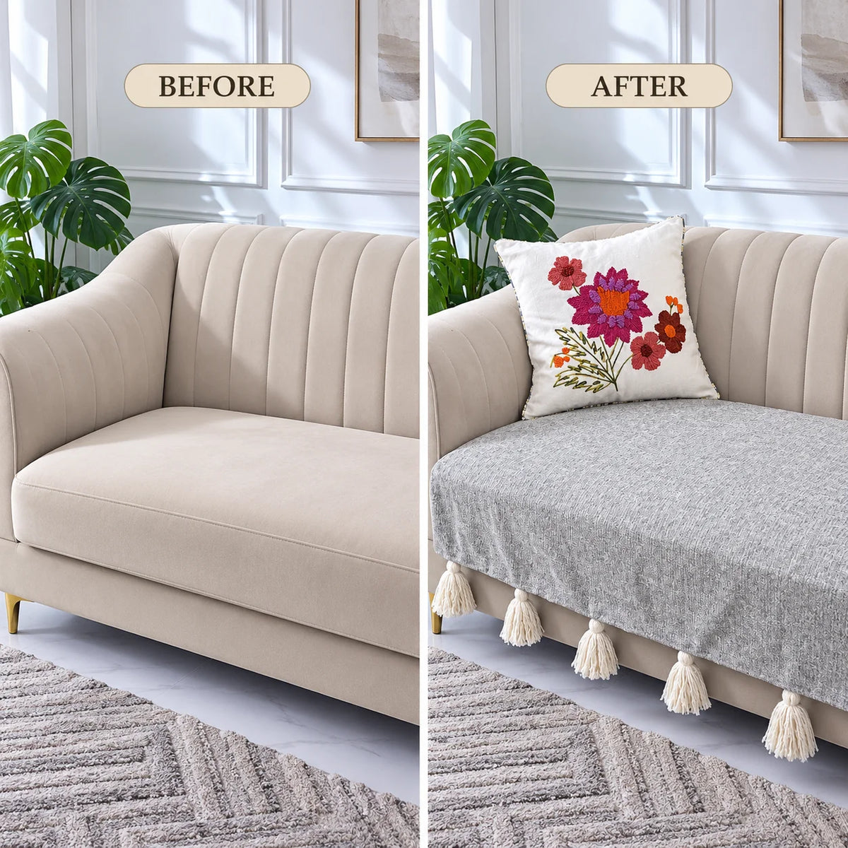 Sofa Cover with tassels