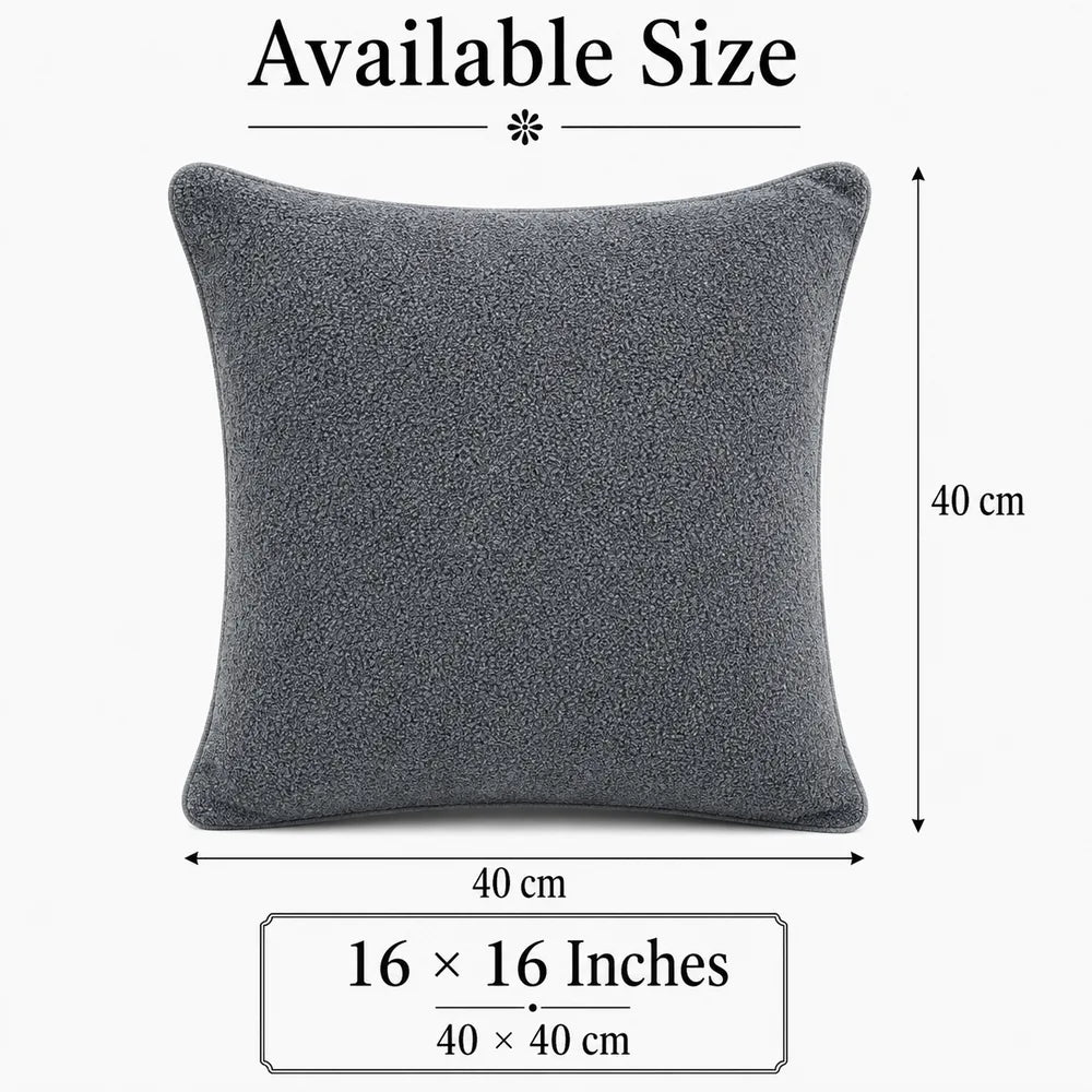 Solid Reversible Boucle Cushion Cover