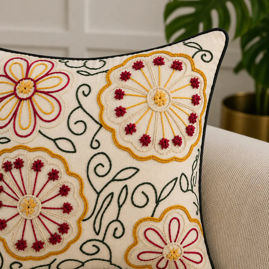 Saffron swirl Cushion Cover 45cm x 45cm (18" x 18")