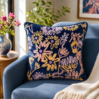 Indigo Meadow Cushion Cover Embroidery (18"x18")