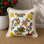Meadow Folk Embroidered Cushion Cover â€“ Multicolour