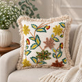 Meadow Folk Embroidered Cushion Cover – Multicolour
