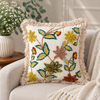 Meadow Folk Embroidered Cushion Cover â€“ Multicolour